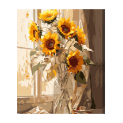 KIT PAINT BY NUMBERS CON BASTIDOR: RESPLANDOR DE GIRASOLES 40X50